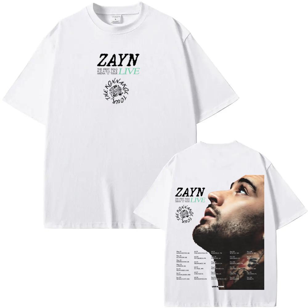 Camiseta Zayn Malik Cantante THE KONNAKOL TOUR Camiseta Manga Corta Mujer/hombre 100% Algodón Gótico Casual Camiseta
