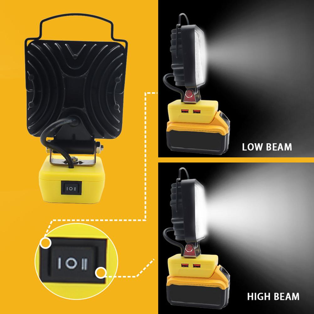 Flashlights Portable Work Light For De-walt For Workshop Camping LED WorkLight Torch Battery Black Flood Light