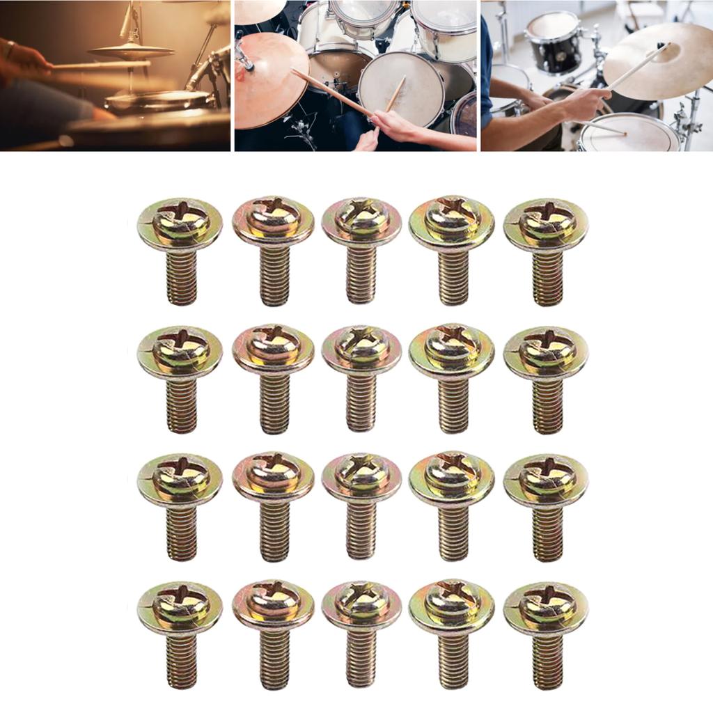 20Pcs Lightweight Drum Lugs Screws Drum Lug Claw Hook Mounting Screws Set Drum Lug Screws Easy to Install Lug Claw Hook