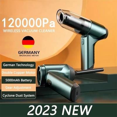 Nieuwe krachtige autostofzuiger 120000pa Draadloze draagbare reinigingsrobot Mini Home Outdoor Nat en droog scheiding Toetsenbordreiniging Autoreiniging