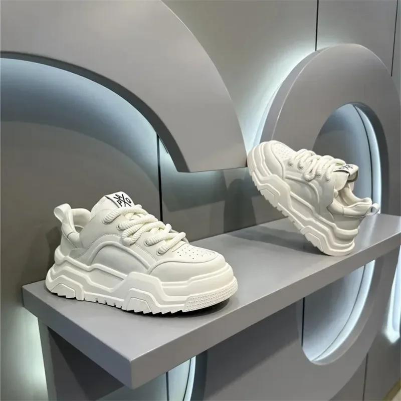 Designer Men Shoes White Comfortable Thick Platform Sneakers Fashion Casual Shoes Man 2025 New Brand Sports Shoes for Men
