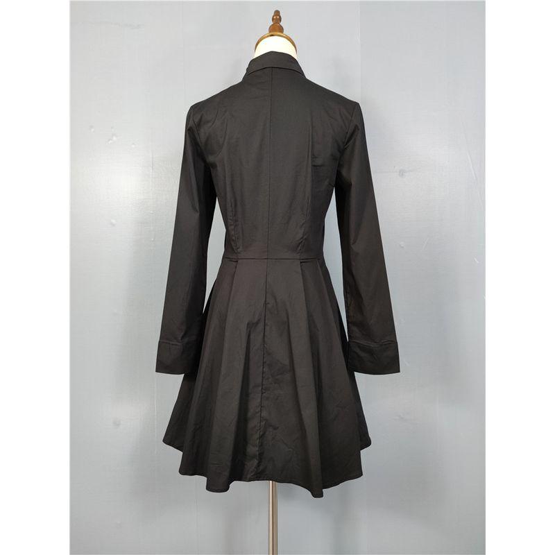 Export Single Summer New Arrival Commuter's All-Matching Long Sleeves Waist-Tight Slim Looking Elegant Lady Casual Daily A- line Dress