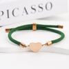 15mm Heart-Shaped Adjustable Stainless Steel Multi-Color Milan Rope Bracelet with Blank UV Laser Printing Surface