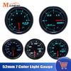 7 Color Backlight 52mm Water Temp Oil Temperature Oil Pressure Gauge Voltmeter EXT Temp Tachometer RPM Gauge Boost Gauge PSI BAR