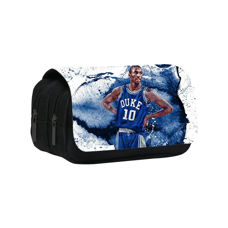 Kobe Bryant Double Layer Pencil Case With Nylon Material For Students And Nba Fans
