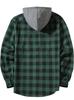 New Fleece Plaid Hooded Shirt Jacket with Double Pockets - European & American Sizes Available for Men
