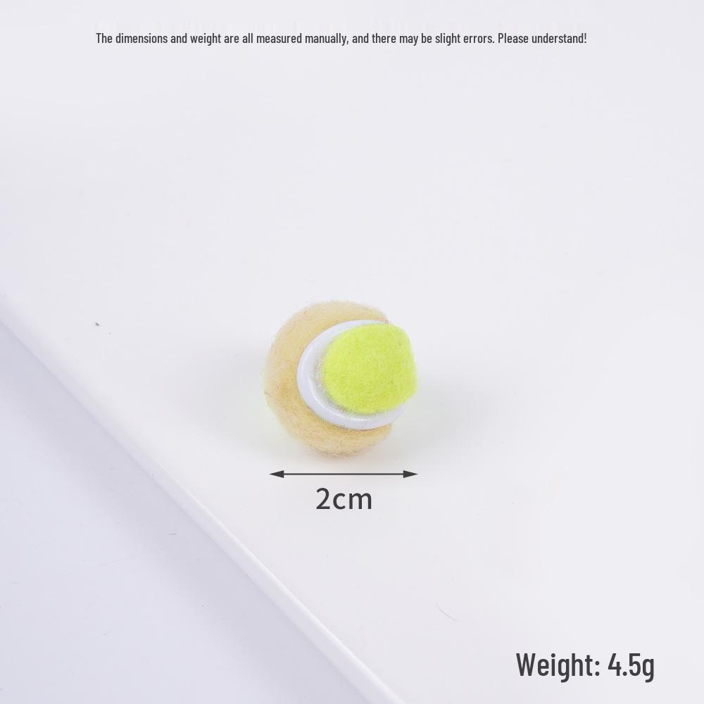 2cm Mini Tennis Ball Toy Keyring Backpack Pendant & Earrings Souvenir