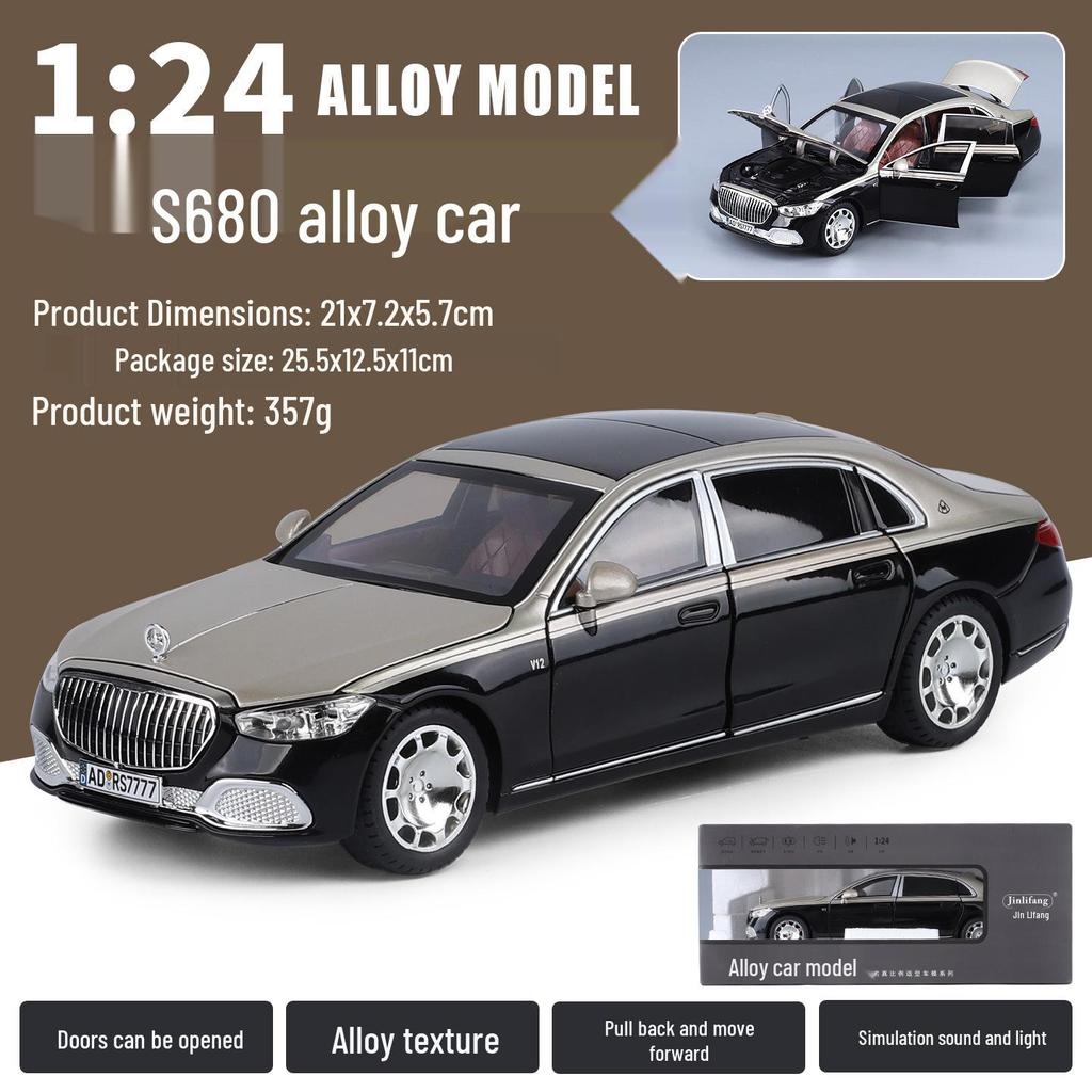 1/24 Rolls-Royce Phantom Alloy Car Model with Sound, Light, and Starry Sky Roof for Kids' Collection and Decoration.