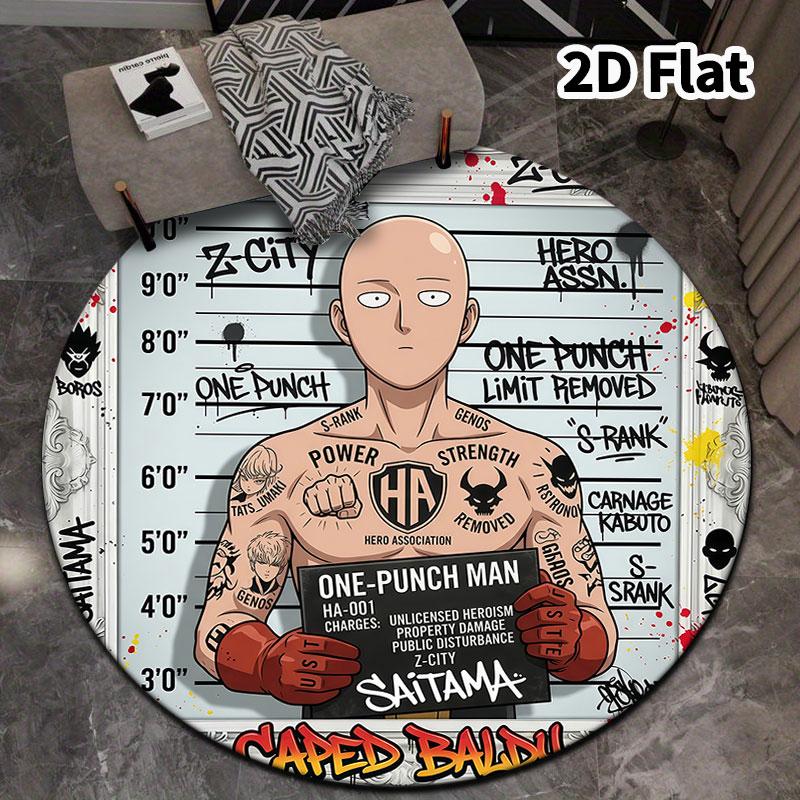 Onepunch Man Round Area Rug Carpet Rug For Living Room Bedroom Sofa Playroom Decor Nonslip Floor Mat