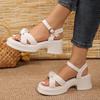 Fashion Fashion Platform Sandals Women Ankle Buckle Thick Sole Rome Sandals Brand Woman Shoes Summer Open Toe Cross Band Sandalias Mujer