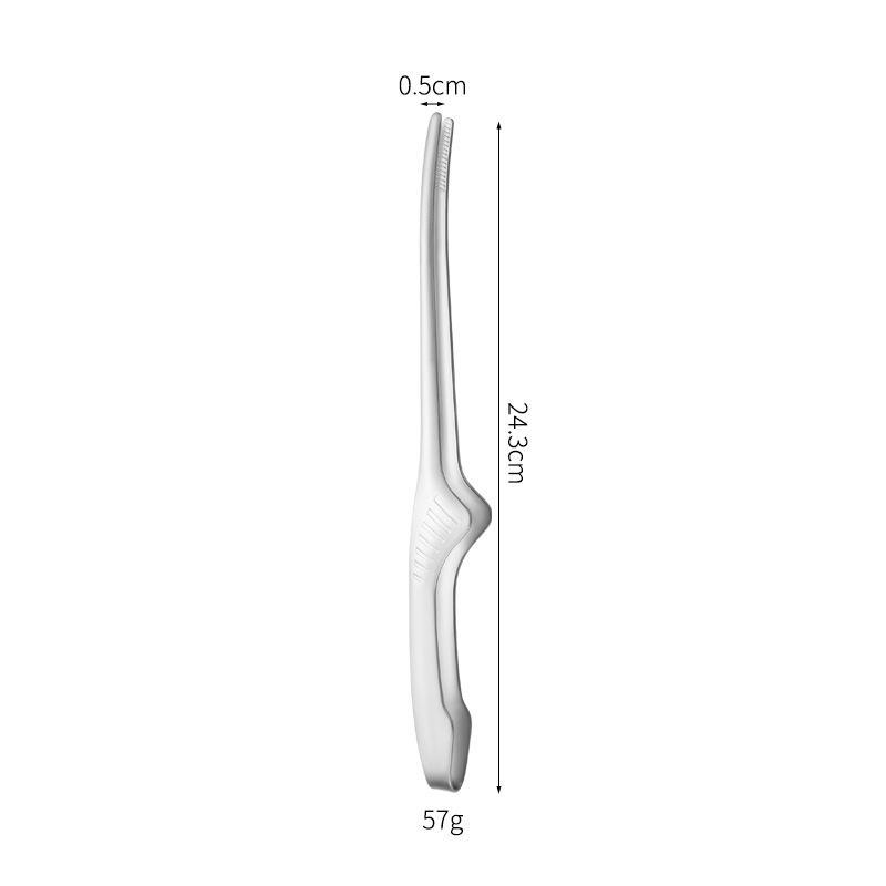 Silver Stainless Steel Bbq Tongs Non Slip Easy Clean Reusable Cooking Utensils For Serving Food Camping Bbq Buffet Oven Tools