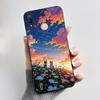 Black Case For Itel P33 Plus Bumper Soft Silicone Jelly Shell Anime Popular Sunflower Wildflower Painted Shockproof Cover