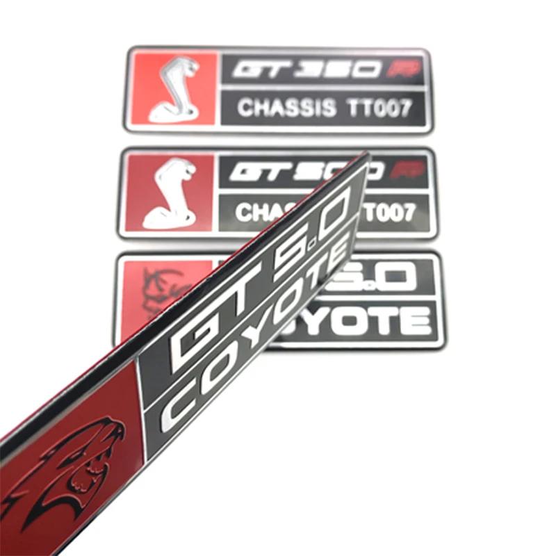 FETG4 Alloy GT350 GT500 Logo Car Body Emblem Rear Trunk Badge Sticker for Ford Shelby Fiesta Focus Mondeo Kuga Ranger Mustang Everest