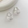 Hollow Out Stud Earrings Silver Color Ear Stud New Simple Earring  Women Accessories