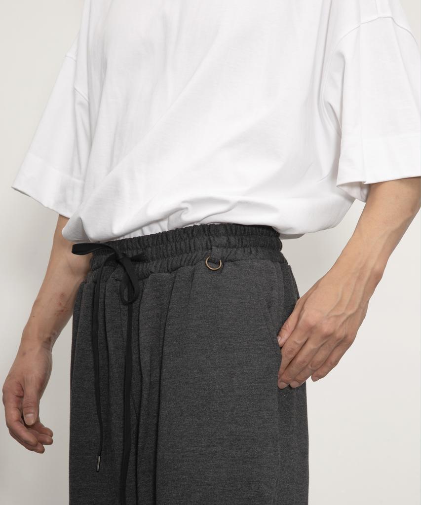 Row To Row Rp0036 Text Embroidered Soft Sweat Wide Pants (Charcoal)
