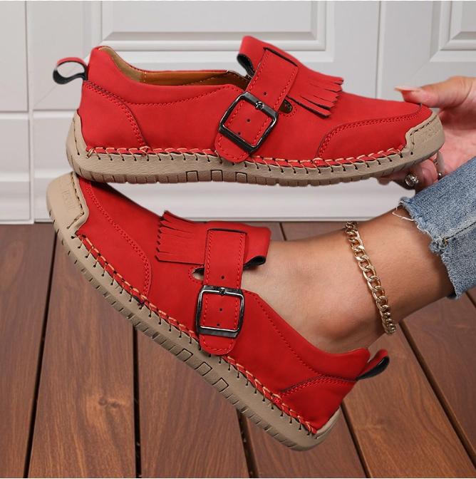 New Women Handmade Leather Shoes Comfortable Slip On Loafers Women Leather Shoes Moccasins Walking Shoes Summer Direct Sales