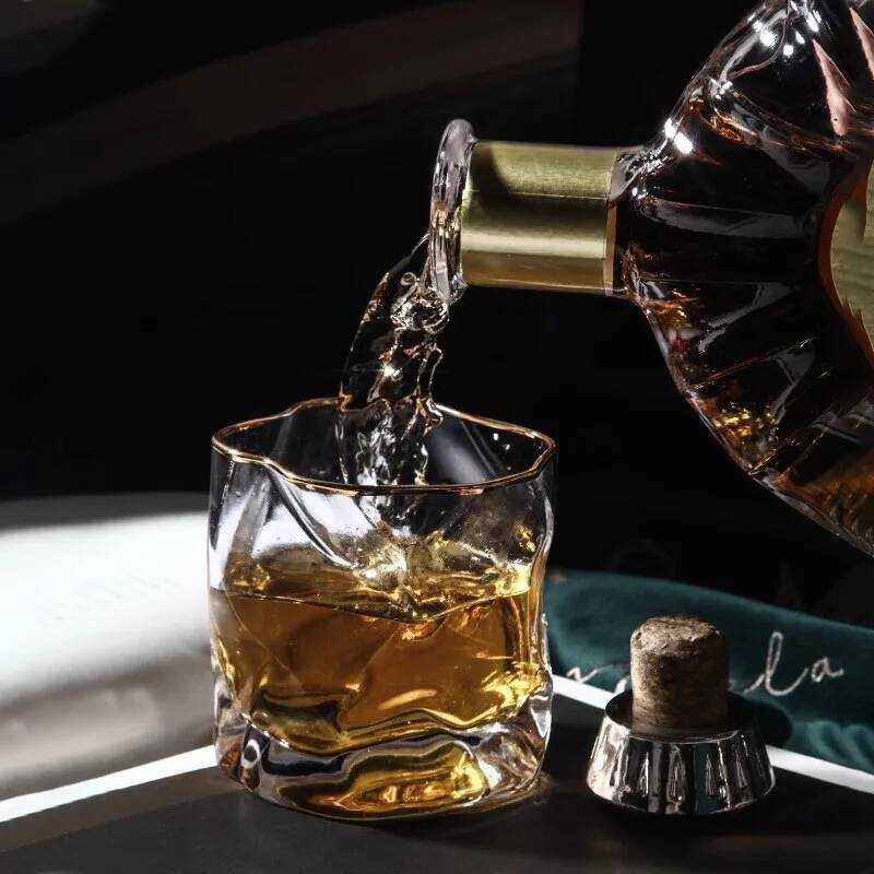 Japanese Edo Designer Crumple Paper Irregular Shape Crystal Faceted Der Whiskybecher Whiskey Whisky Rock Glass Artwork Wine Cup