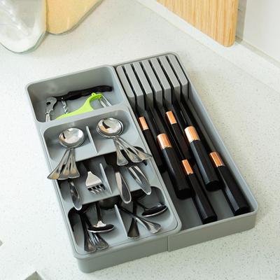 Besteck-Organizer für die Küche, erweiterbares Tablett, Küchenutensilien-Tablett