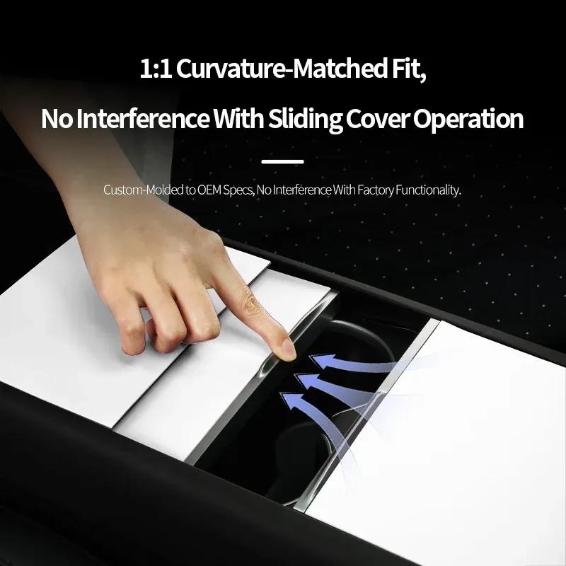For Tesla Model Y Juniper / Model 3 Highland Car Center Console Silicone Armrest Box Pad Cover Auto Interior Tuning Accessories