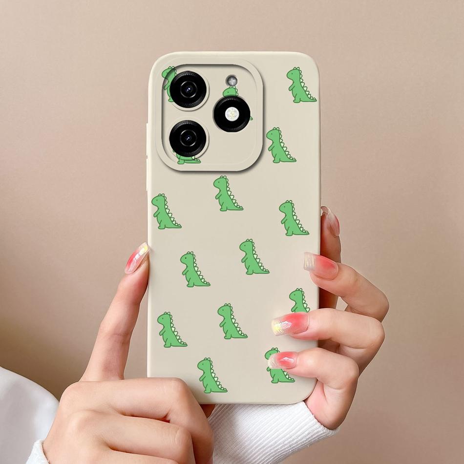 Dinosaur Case For infinix Smart 8 Pro Plus Soft Back Cover Comfortable Liquid Silicone High Quality Phone Housing For Smart8 HD