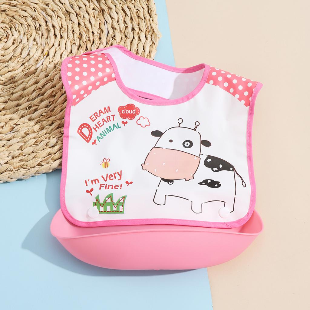 Baby food bib Baby waterproof bib three-dimensional detachable food food pocket Child child saliva pocket