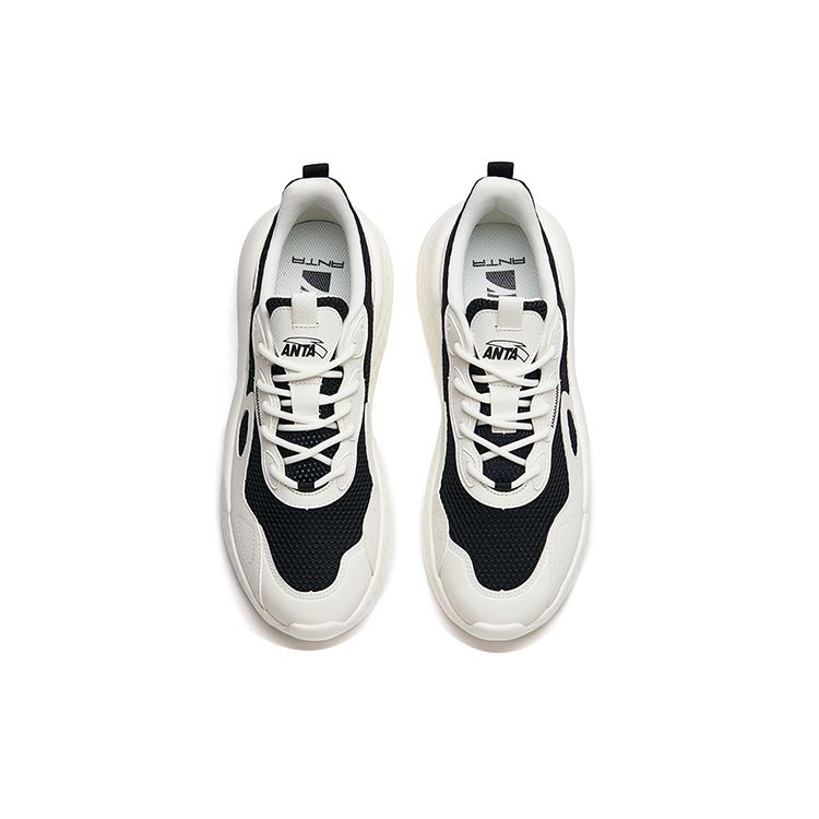 ANTA Men Retro Casual Dad Shoes Off White Black 112238869S-2