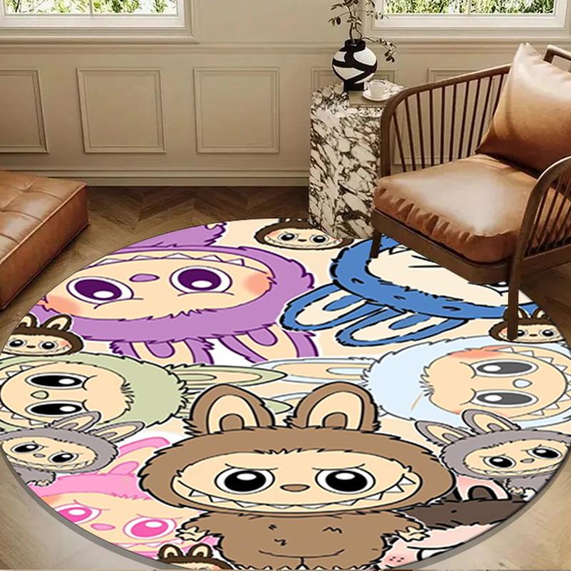Bunny Costume Adventure Round Rug for Livingroom,Bedroom, Palyroom, Chair Rug, Area Rug, Circle Carpet, Large Size Fan Christmas Gift