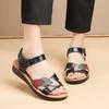 Zomerschoenen 2026 Dames Leren Sandalen Plat Casual Moeder Schoenen Zomer Vakantie Schoenen Comfortabel Zwart Beige Grote Maten 42