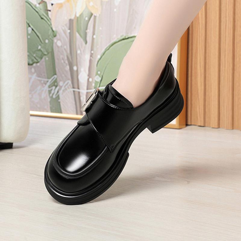 Japanese Style Lolita Shoes Women Vintage Chunky Loafers Slip On Black Single Pumps British Women Cosplay JK Uniform Shoes