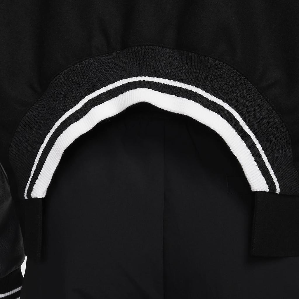 Nike Sportswear Solid Color Spliced Fabric Casual Long Sleeve Jacket Women Jackets Black FZ5734-010