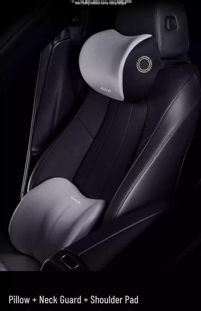 Car Memory Foam Neck & Lumbar Support Pillow Set: Ergonomic Headrest, All-Season Seat Back Cushion