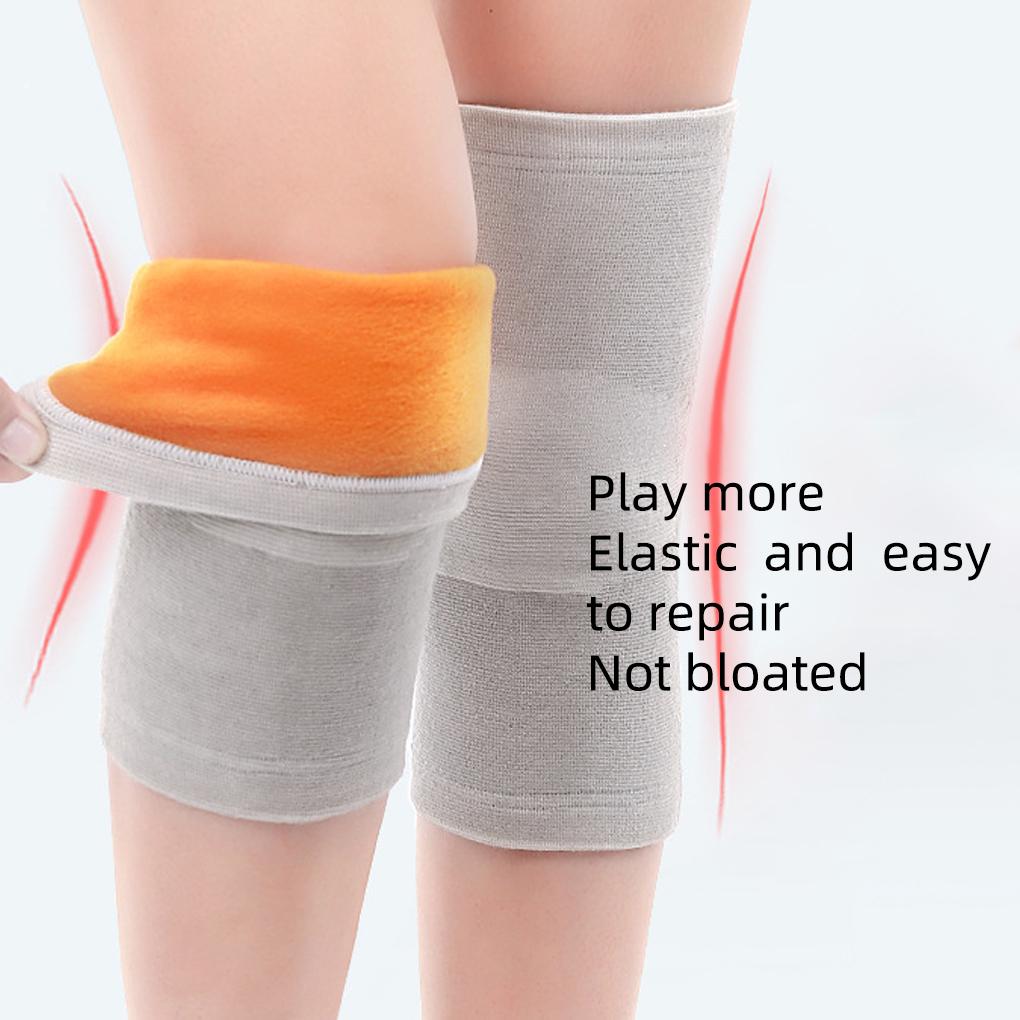 1 Pereche Genunchiere Velur Cald Protector Genunchiere de Pluș Suport Respirabil Genunchieră de Gimnastică Încălzitor pentru Picioare pentru Schi Ciclism Camping
