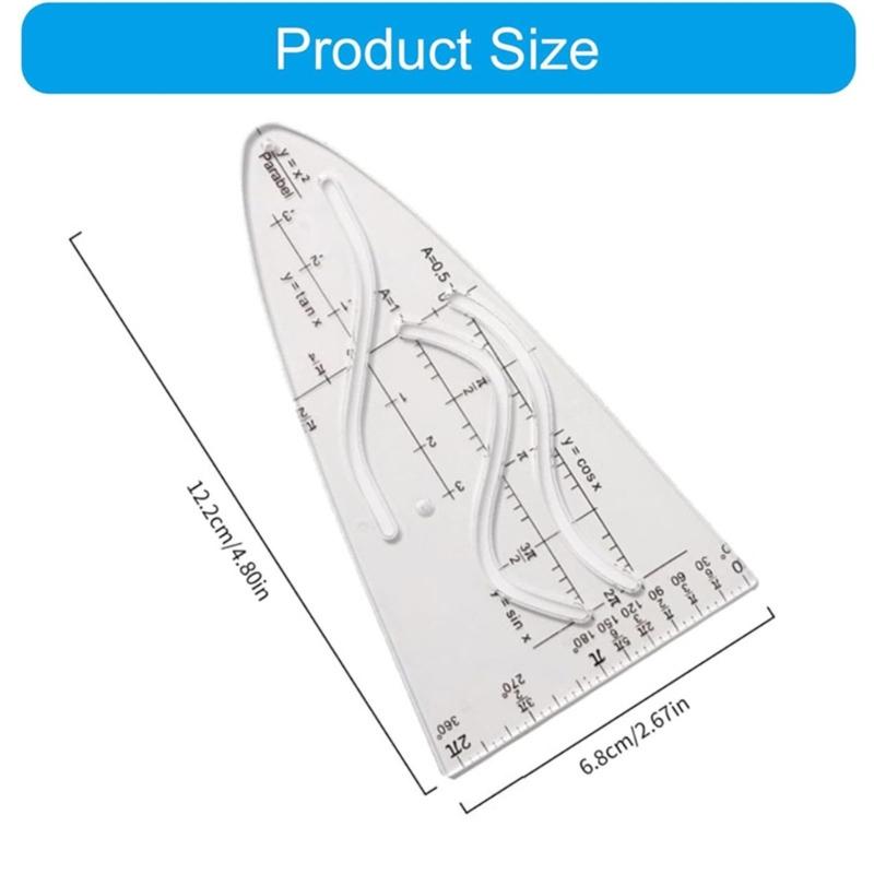 Cosine Ruler Precise Math Tool Cosine Scale Ruler For Technical Drwing Parabolic Stencil Cosine Ruler