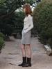 Muse Mienne Tweed Wool Mini Skirt-Beige