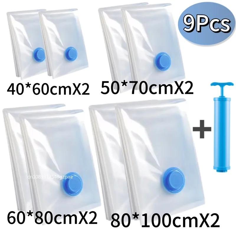 Vacuum Packet Vacuum Sealer Bags for Clothes Travel Compression Bag Pack Organizer Vacuum Clothing Storage Bags with Hand Pump