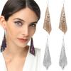 Fashion Metal Sequin Geometric Sheet Long Drop Dangle Earrings For Women Exaggerated Attractive Trendy Female Earrings Zircon