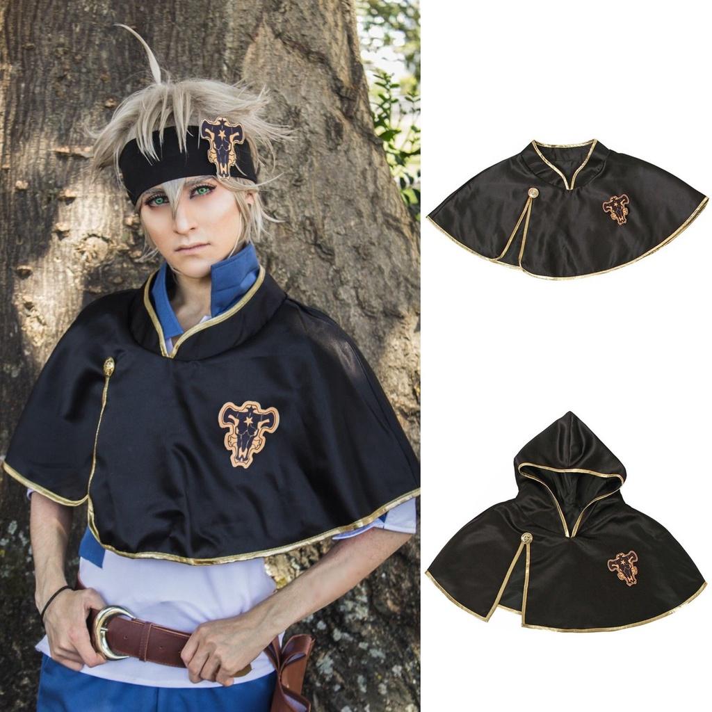 Black Asta Clover Outfit Short Cape Cosplay Costume Unisex Halloween Party Gift