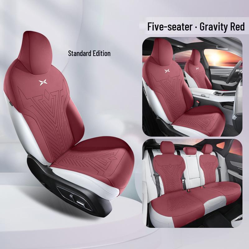 XPeng P7 Suede Car Seat Cover: Four-Season, Semi-Enclosed, Breathable Saddle Pad.