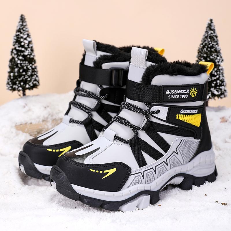 Winter Children's Fashionable Fleece Warm High Top Outdoor Cotton Boots Snow Boots Casual Cotton Shoes