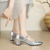 Krazing Pot Full Grain Leather Round Toe Med Heels Autumn Mary Janes Summer Shoes Women Pleated Decoration Pumps