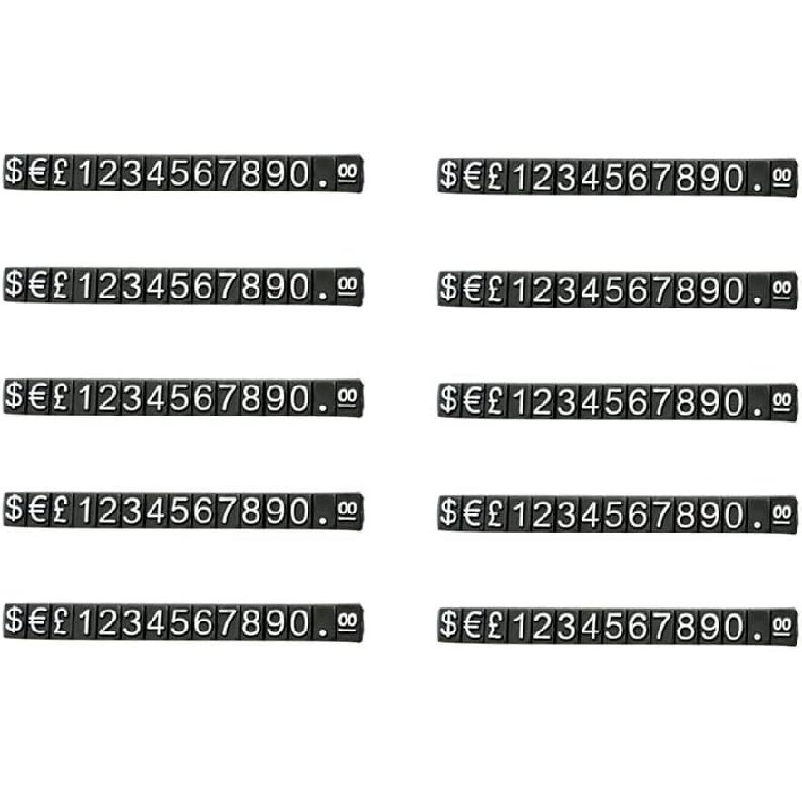 Mollytek 10 Sets Price Display Cube Adjustable Price Tag for Jewelry Price Display Counter Stand Number Letter Dollar Price Block Kit for Retail Shop