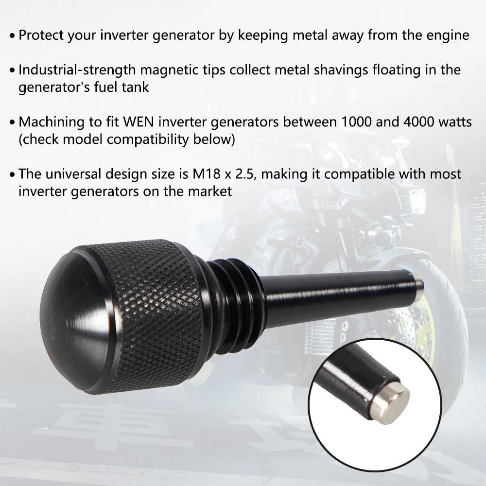 55201 M18*2.5 Magnetic Oil Dipstick for Inverter Generators for WEN 56125i 56200i Yamaha EF2000iS EF1000iS Silver/Black Aluminum