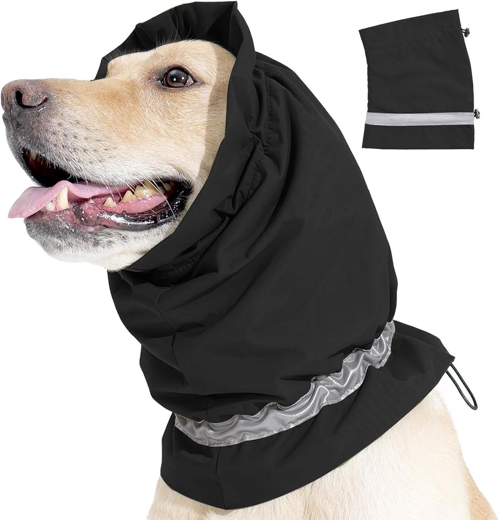 Adjustable Dog Head Cover Dog Neck Warmer Rainproof Dog No Shake Head Wrap Fireworks Pet Grooming Headband Pet Neck Gaiter