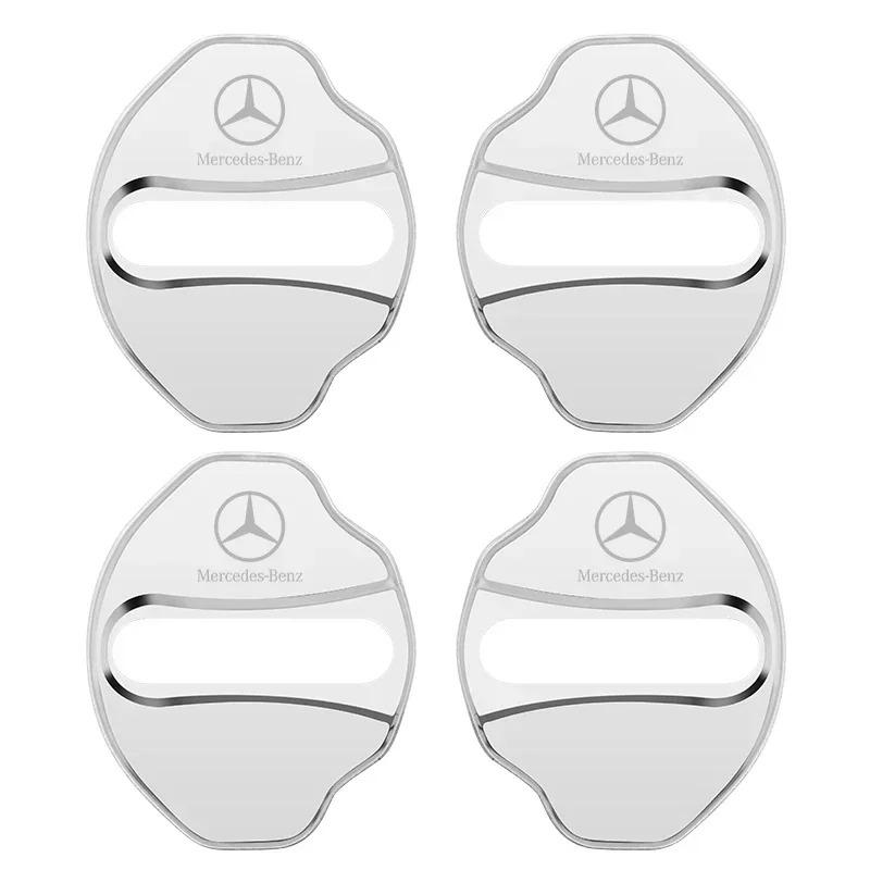 BTP5   4PCS Car Door Lock cover Protect Buckle Cover Latch Stop Anti Rust Car Accessories For Mercedes Benz W211 W210 W213 W203 W205