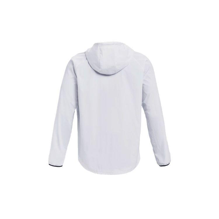 Under Armour Woven Series Solid Color Logo Hooded Windbreaker Jacket Men Jackets White 1361612-100
