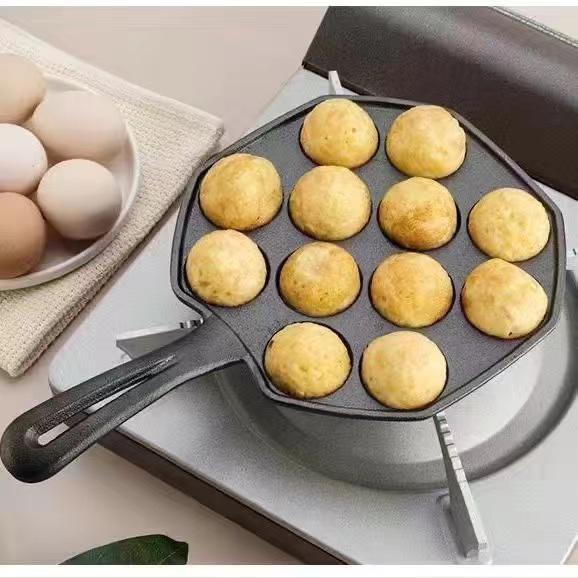 Cast Iron Octopus Takoyaki Non-Stick Pan for Quail Eggs and Roasting