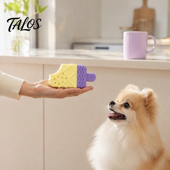 Pet Cooling Summer Essentials Dog Chew Toy, Popsicle Ice Freezer Donut Shape Durable Rubber Teething Toy Teeth Cleaning Reusable Freeze for