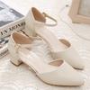 Women's Sandals With Medium Heels Thick Heels And Single Shoes