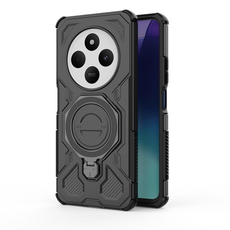 Luxury Magnetic Armor Case For Xiaomi Redmi 14C Cases Xiaomi Redmi 14C Cover PC Magsafe Wireless Charging Cover Xiaomi Redmi 14C