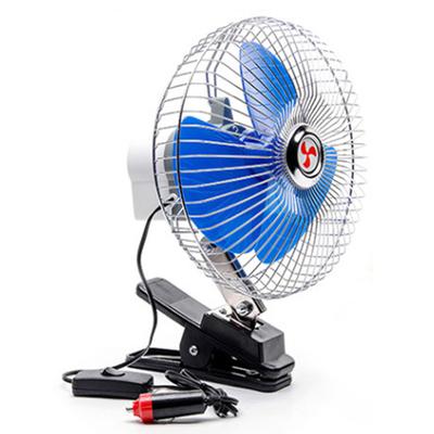Elektrický chladicí ventilátor do auta Otočný Výkonný Tichý Klipový ventilátor do vozidla se zástrčkou do zapalovače pro nákladní automobil Obytný vůz Loď 8 palců 24V